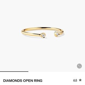 Mejuri 14k Gold Diamond Accent Open Ring, size 6